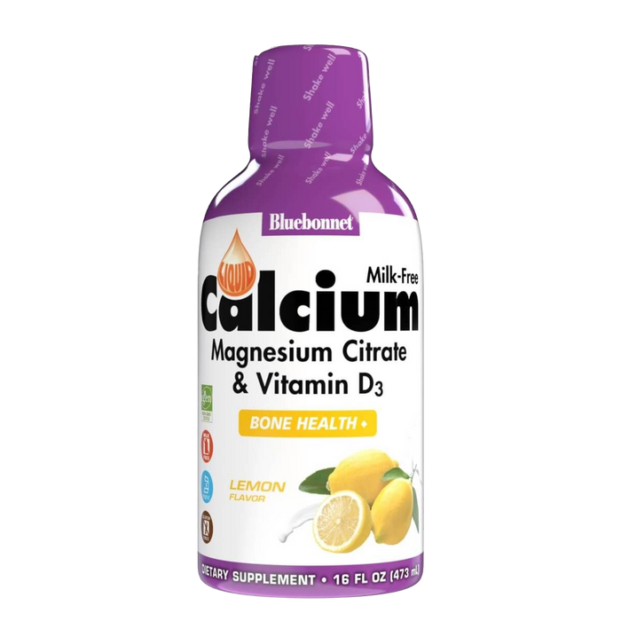 Bluebonnet Liquid Calcium, Magnesium Citrate & Vitamin D3 Lemon 16 Fl Oz