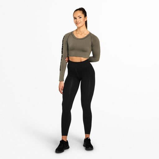 Better Bodies Bowery Cropped LS - Wash Green - XS - Cropped Long Sleeve Top at MySupplementShop by Better Bodies