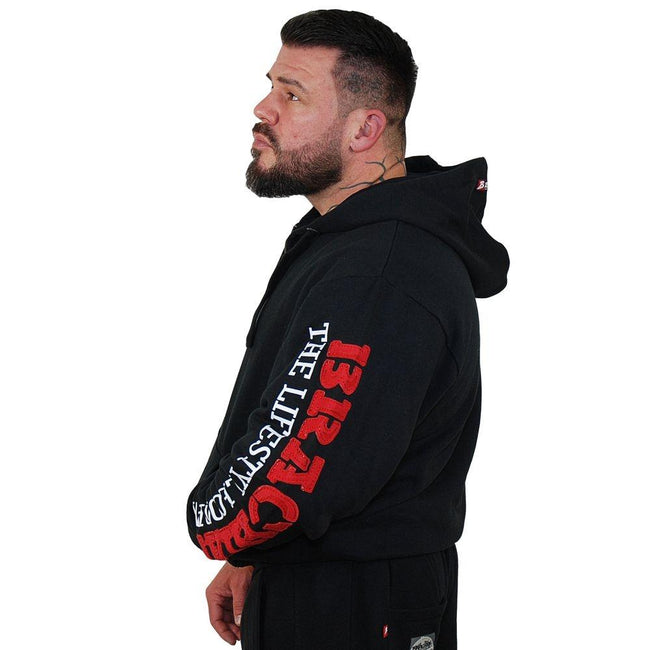 Brachial Zip Hoodie Gym - Black/Red - Hoodie at MySupplementShop by Brachial The Lifestyle Company