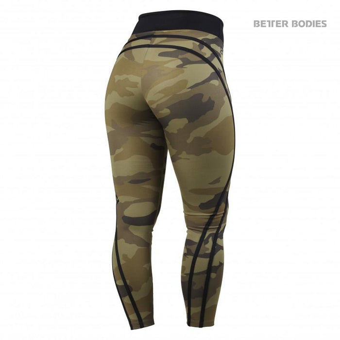 Better Bodies Camo High Tights - Dark Green Camo - Camo High Tights at MySupplementShop by Better Bodies