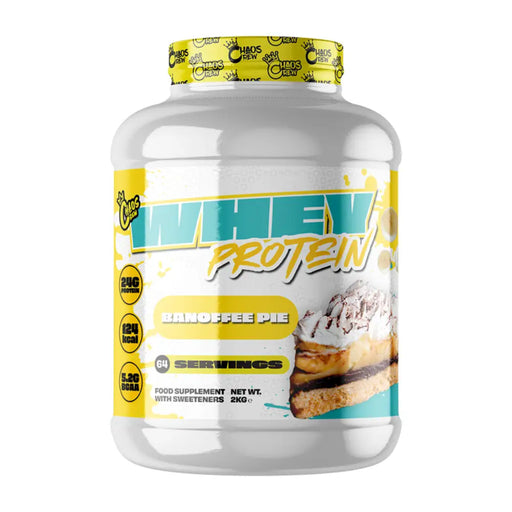 Chaos Crew Whey Protein 2kg 64 Servings - Banoffee Pie - Whey Protein at MySupplementShop by Chaos Crew