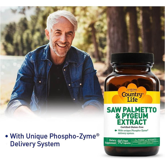 Country Life Saw Palmetto & Pygeum Extract 90 Vegicaps - Prostate Health at MySupplementShop by Country Life