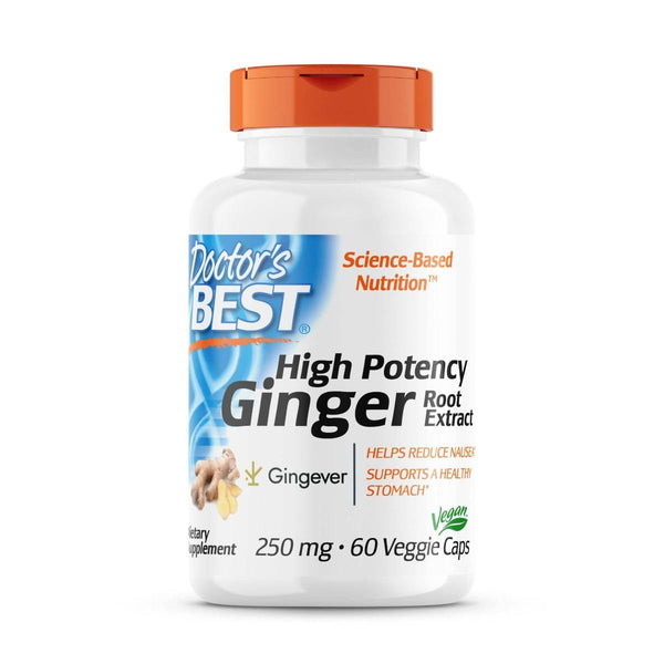 Doctor's Best High Potency Ginger 250mg 60 Veggie Capsules - Health and Wellbeing at MySupplementShop by Doctor's Best