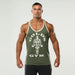 Golds Gym Muscle Joe Contrast Stringer - Army/White - Stringer at MySupplementShop by Gold's Gym