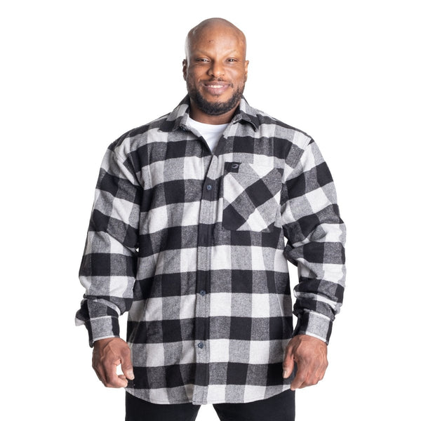 GASP Heavy Flannel Shirt - Grey/Black - Large - T-Shirt at MySupplementShop by Gasp