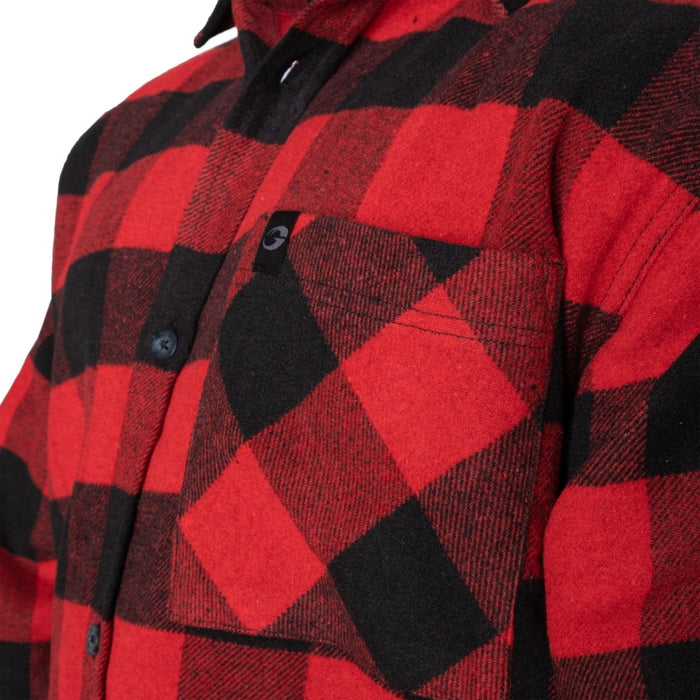 GASP Heavy Flannel Shirt - Red/Black - Crewneck at MySupplementShop by Gasp