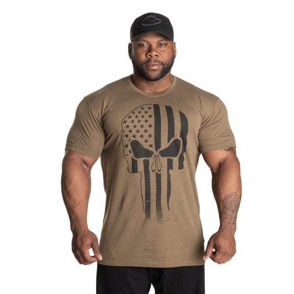 GASP Skull Standard Tee - Army Green Melange - Medium - Standard Tee at MySupplementShop by Gasp