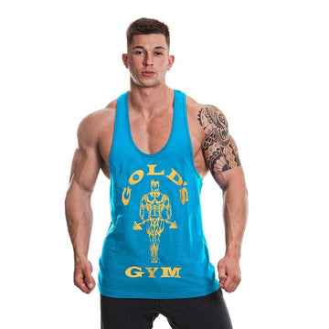 Golds Gym Muscle Joe Premium Stringer - Turquoise/Yellow - Stringer at MySupplementShop by Gold's Gym