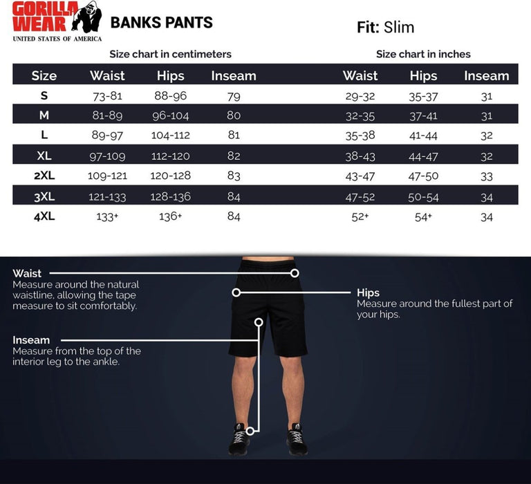 Gorilla Wear Banks Pants - Black/Yellow - Pants at MySupplementShop by Gorilla Wear