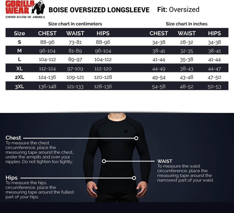 Gorilla Wear Boise Oversized Long Sleeve - Army Green - Long Sleeve at MySupplementShop by Gorilla Wear