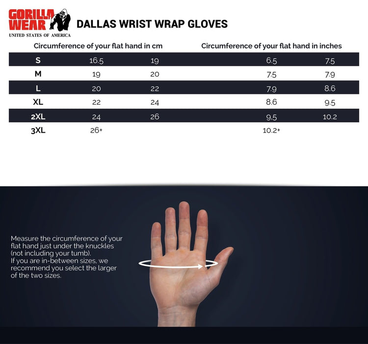 Gorilla Wear Dallas Wrist Wrap Gloves - Black - Large - Gloves at MySupplementShop by Gorilla Wear