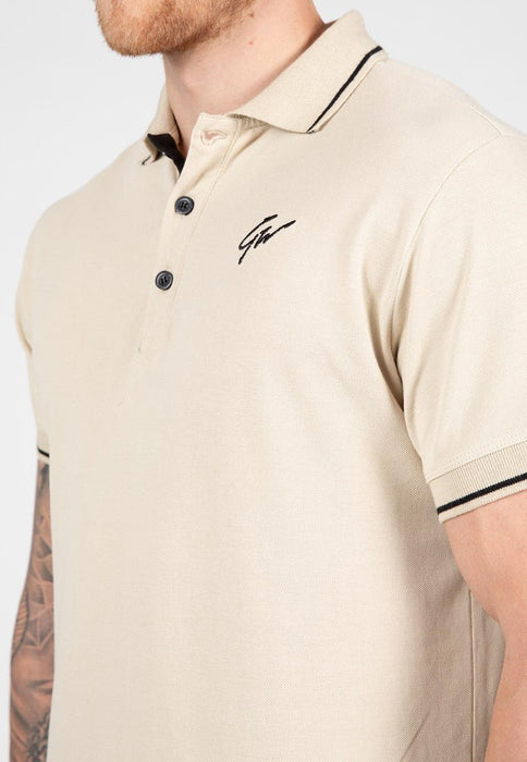 Gorilla Wear Delano Polo Beige/Black - Small - Polo at MySupplementShop by Gorilla Wear