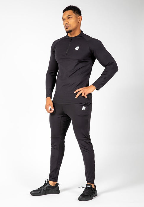 Gorilla Wear Hamilton Hybrid Long Sleeve - Black - Large - Long Sleeve at MySupplementShop by Gorilla Wear