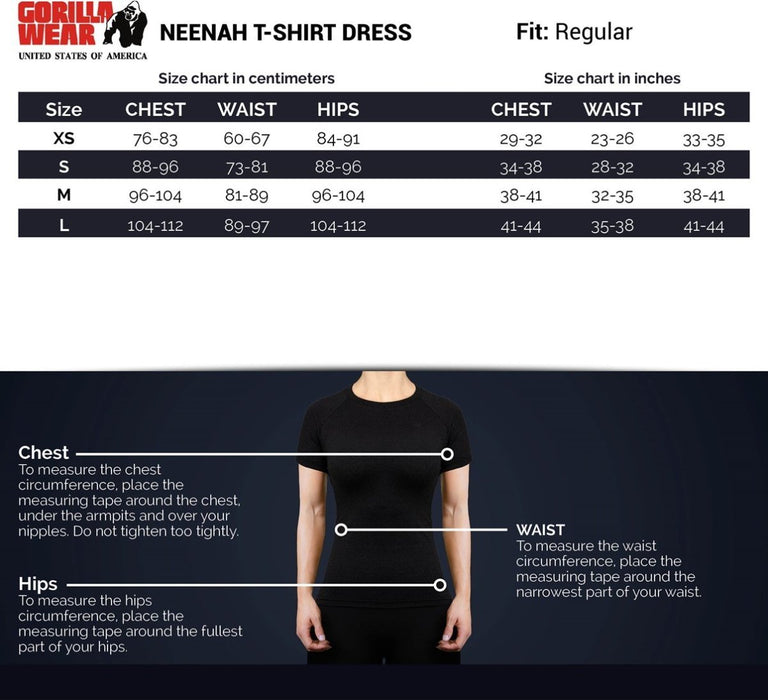 Gorilla Wear Neenah T-Shirt Dress - Black - T-Shirt Dress at MySupplementShop by Gorilla Wear