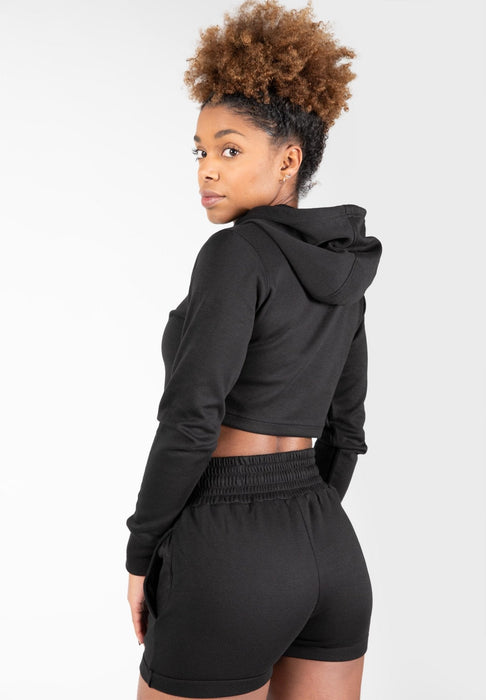 Gorilla Wear Pixley Crop Top Hoodie - Black - Hoodie at MySupplementShop by Gorilla Wear