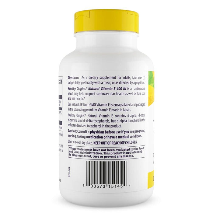 Healthy Origins Vitamin E 400iu 180 Softgels - Skin Care at MySupplementShop by Healthy Origins