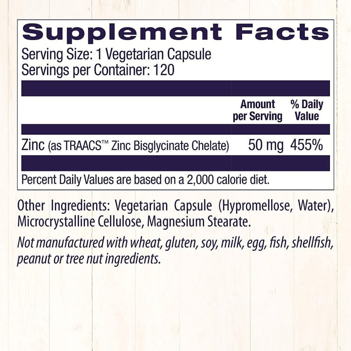 Healthy Origins Zinc Bisglycinate Chelate 50mg 120 Veggie Capsules - Eyes & Vision at MySupplementShop by Healthy Origins