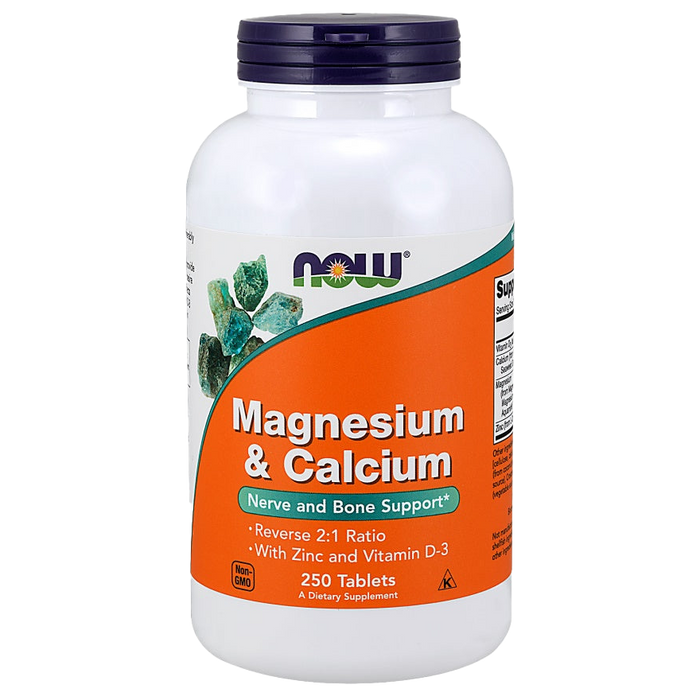 NOW Foods Magnesium & Calcium with Zinc and Vitamin D3 - 250 tablets