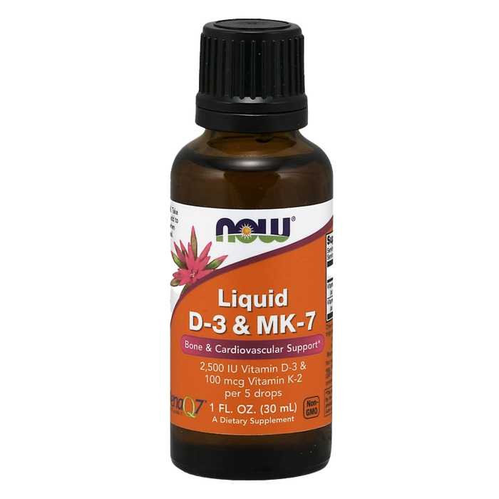 NOW Foods Liquid D-3 & MK-7 - 30 ml. - Vitamins & Minerals at MySupplementShop by NOW Foods