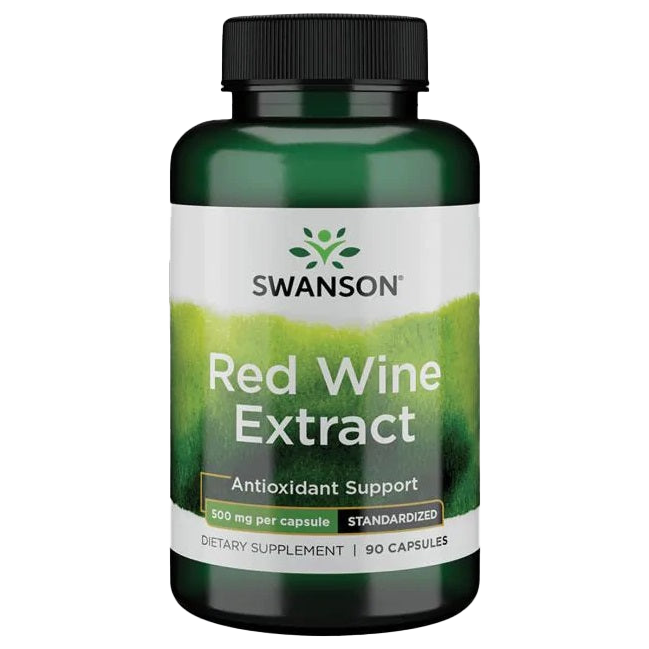 Swanson Red Wine Extract, 500mg - 90 caps