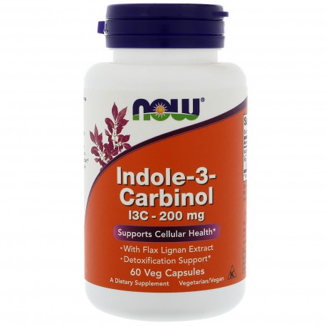 NOW Foods Indole-3-Carbinol (I3C), 200mg - 60 vcaps - Health and Wellbeing at MySupplementShop by NOW Foods