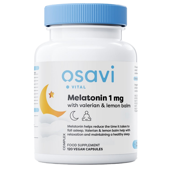 Osavi Melatonin with Valerian & Lemon Balm 1mg  120 vegan caps