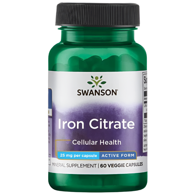 Swanson Iron Citrate, 25mg - 60 vcaps