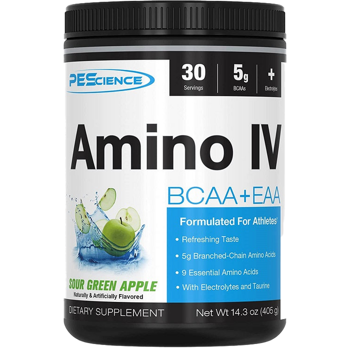 PEScience Amino IV, Sour Green Apple - 405 grams