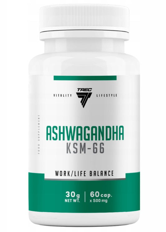 Trec Nutrition Ashwagandha KSM-66, 500mg - 60 caps - Sports Supplements at MySupplementShop by Trec Nutrition