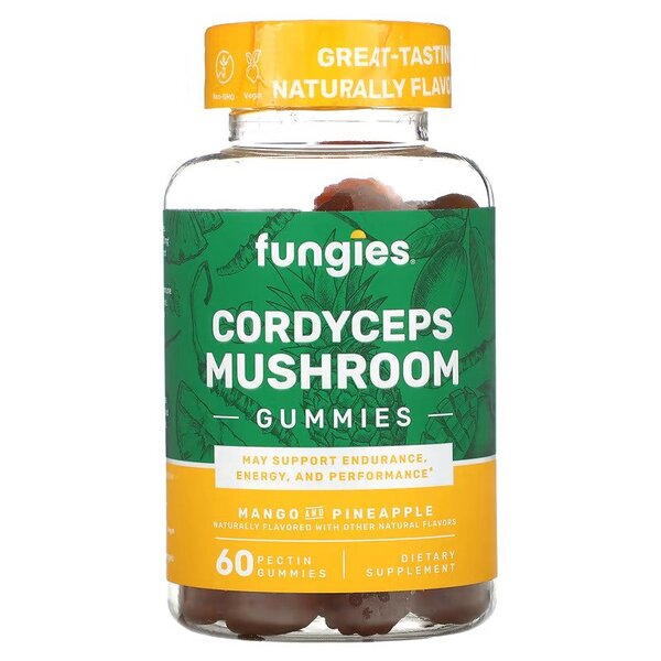 Fungies Cordyceps Mushroom Gummies, Mango & Pineapple - 60 gummies - Sports Supplements at MySupplementShop by Fungies