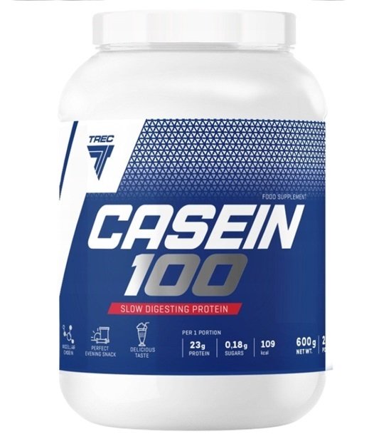 Trec Nutrition Casein 100, Strawberry - 600g - Sports Supplements at MySupplementShop by Trec Nutrition