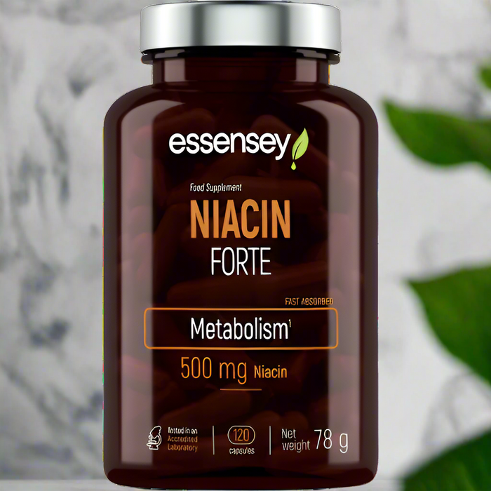 Essensey Niacin Forte 120 Capsules | High-Potency Vitamin B3 for Energy & Skin Health