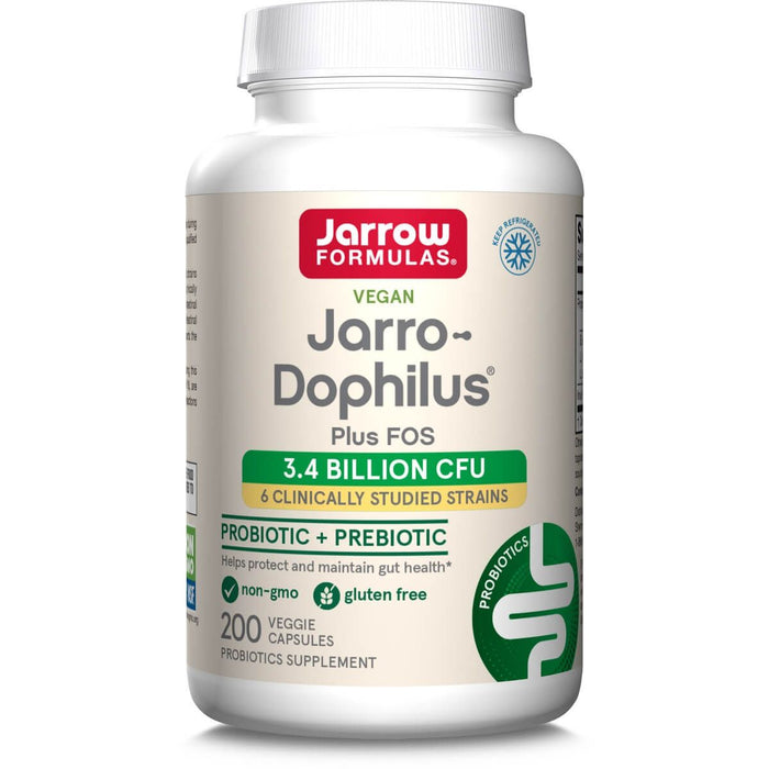 Jarrow Formulas Jarro-Dophilus + FOS (Probiotic + Prebiotic) 3.4 Billion CFU 200 Veggie Capsules - Health and Wellbeing at MySupplementShop by Jarrow Formulas