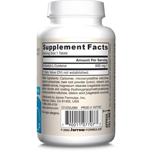 Jarrow Formulas N-A-C (N-Acetyl-L-Cysteine) Sustain 600mg 60 Tablets - Amino Acids and BCAAs at MySupplementShop by Jarrow Formulas