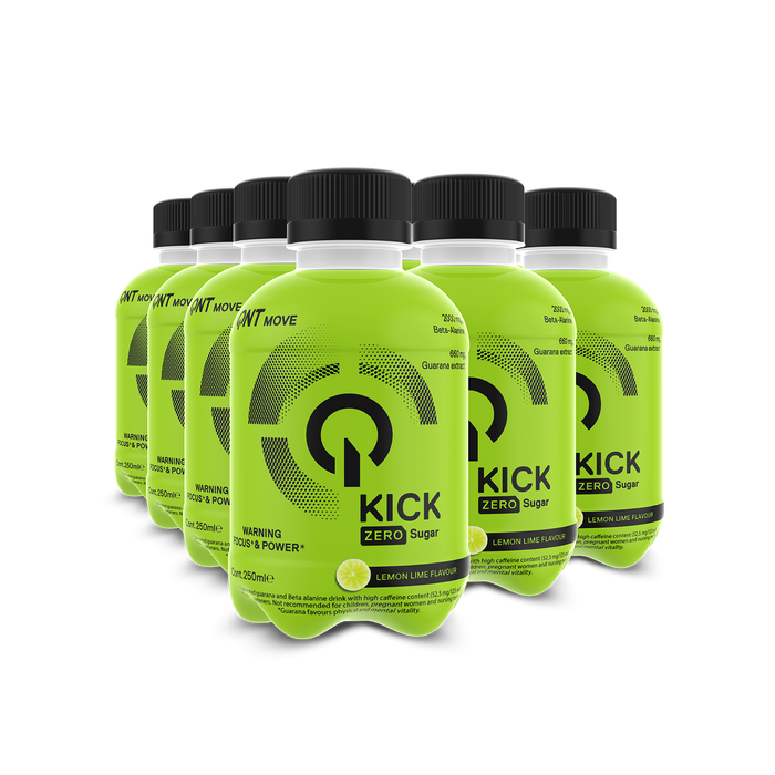 QNT Kick Pre Workout Energy drink 12 x 250ml - Lemon Lime - Energy Drink at MySupplementShop by QNT