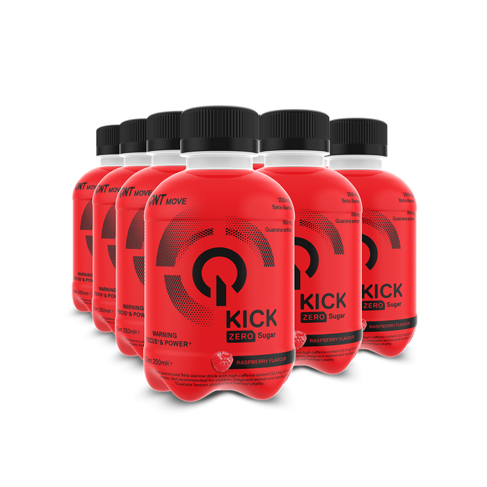 QNT Kick Pre Workout Energy drink 12 x 250ml - Raspberry - Energy Drink at MySupplementShop by QNT