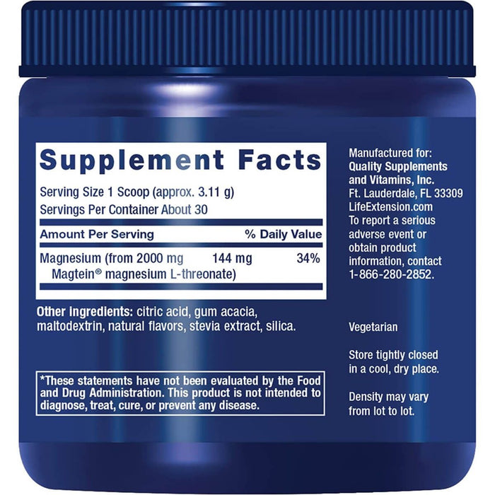 Life Extension Neuro-Mag Magnesium L-Threonate (Tropical Punch) 93.35 grams - Health and Wellbeing at MySupplementShop by Life Extension