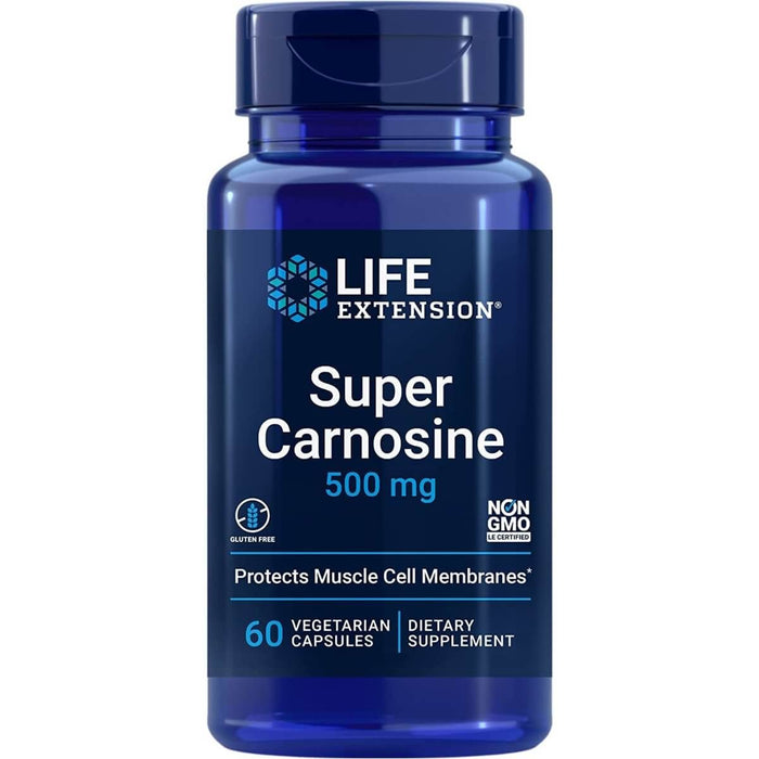 Life Extension Super Carnosine 500 mg 60 Vegetarian Capsules - Amino Acids and BCAAs at MySupplementShop by Life Extension