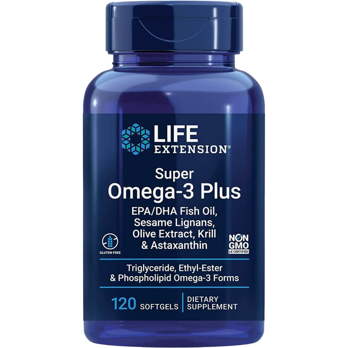 Life Extension Super Omega-3 Plus EPA/DHA, Fish Oil, Sesame Lignans, Olive Extract, Krill & Astaxanthin 120 Softgels