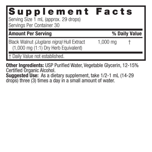 Nature's Answer Black Walnut Extract 1,000mg Low Alcohol 1oz - Overall Health at MySupplementShop by Nature's Answer