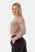 Nebbia Organic Cotton Ribbed Long Sleeve Top 415 Brown - XS - Long Sleeve Top at MySupplementShop by Nebbia