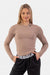 Nebbia Organic Cotton Ribbed Long Sleeve Top 415 Brown - Long Sleeve Top at MySupplementShop by Nebbia