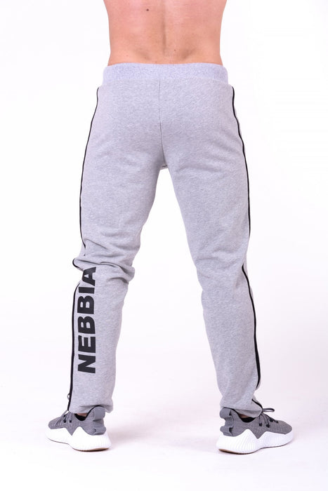 Nebbia Side Stripe Retro Joggers 154 - Grey - Joggers at MySupplementShop by Nebbia