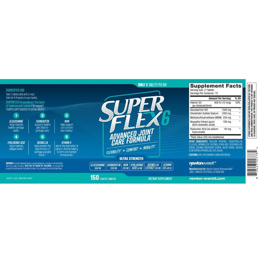 Newton Everett SUPERFLEX-6 Advanced Glucosamine Joint Care Complex 150 Tablets - Joints & Bones at MySupplementShop by Newton Everett