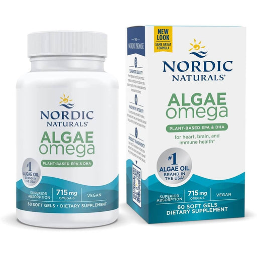 Nordic Naturals Algae Omega-3 715mg 60 Vegen Softgels - Health and Wellbeing at MySupplementShop by Nordic Naturals