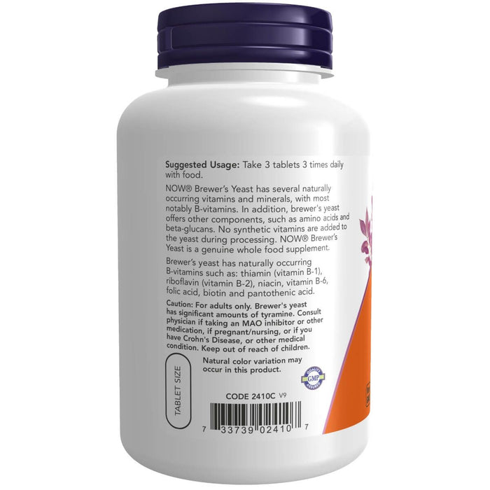 NOW Foods Brewer's Yeast 650 mg 200 Tablets - Health and Wellbeing at MySupplementShop by NOW Foods