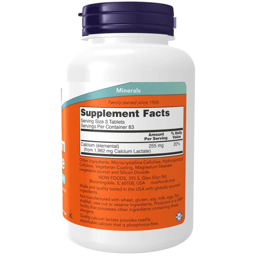 NOW Foods Calcium Lactate 250 Tablets - Vitamins & Minerals at MySupplementShop by NOW Foods