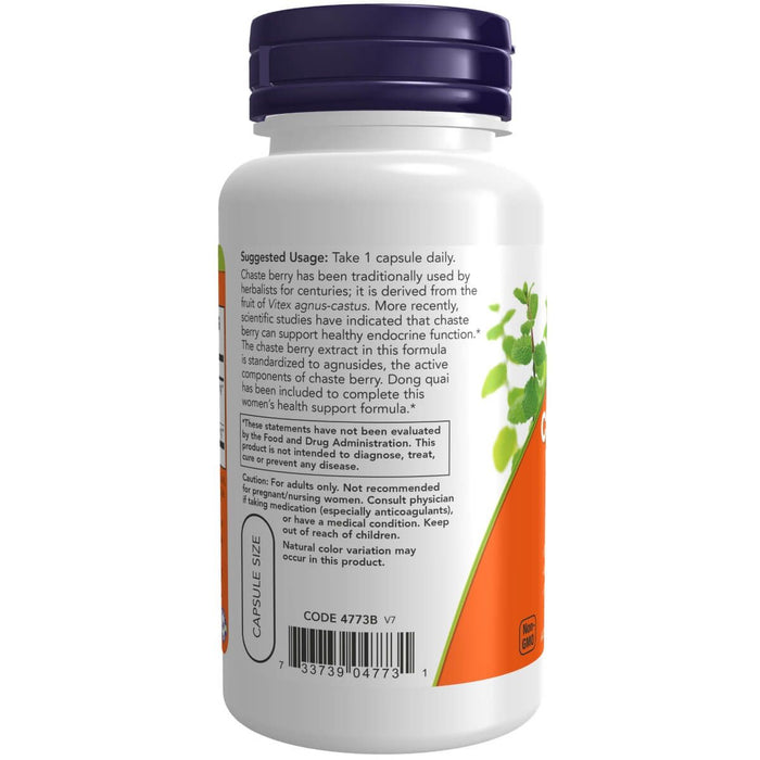 NOW Foods Chaste Berry Vitex Extract 300 mg 90 Veg Capsules - Health and Wellbeing at MySupplementShop by NOW Foods