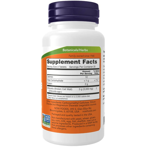 NOW Foods Chlorella 1000 mg 60 Tablets - Health and Wellbeing at MySupplementShop by NOW Foods