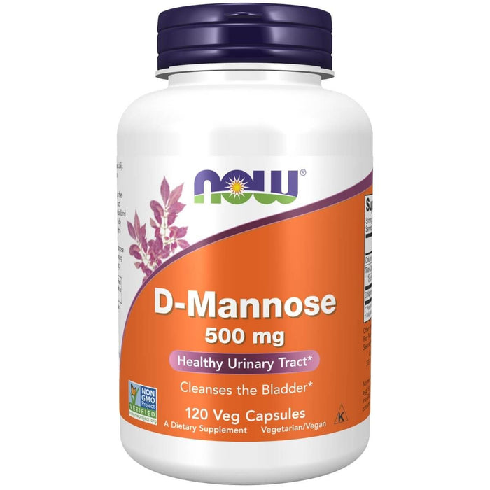 NOW Foods D-Mannose 500 mg 120 Veg Capsules - Special Formula at MySupplementShop by NOW Foods